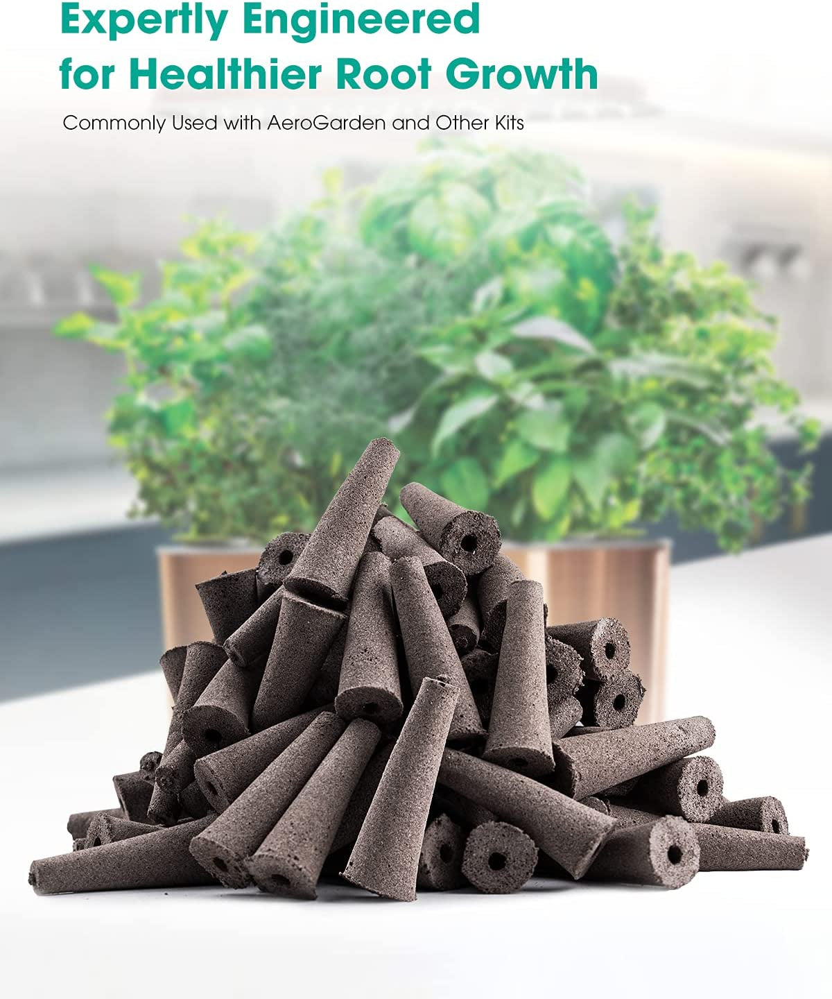 80-Pack Grow Sponges - Seed Starter Pods for Root Growth, Compatible with Aerogarden and Hydroponic Indoor Gardening Systems