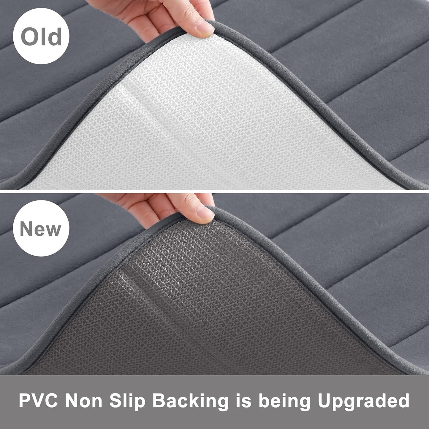 Ultra Soft Memory Foam Bath Mat Runner, 70" x 24", Non-Slip, Water Absorbent, Machine Washable, Dark Grey