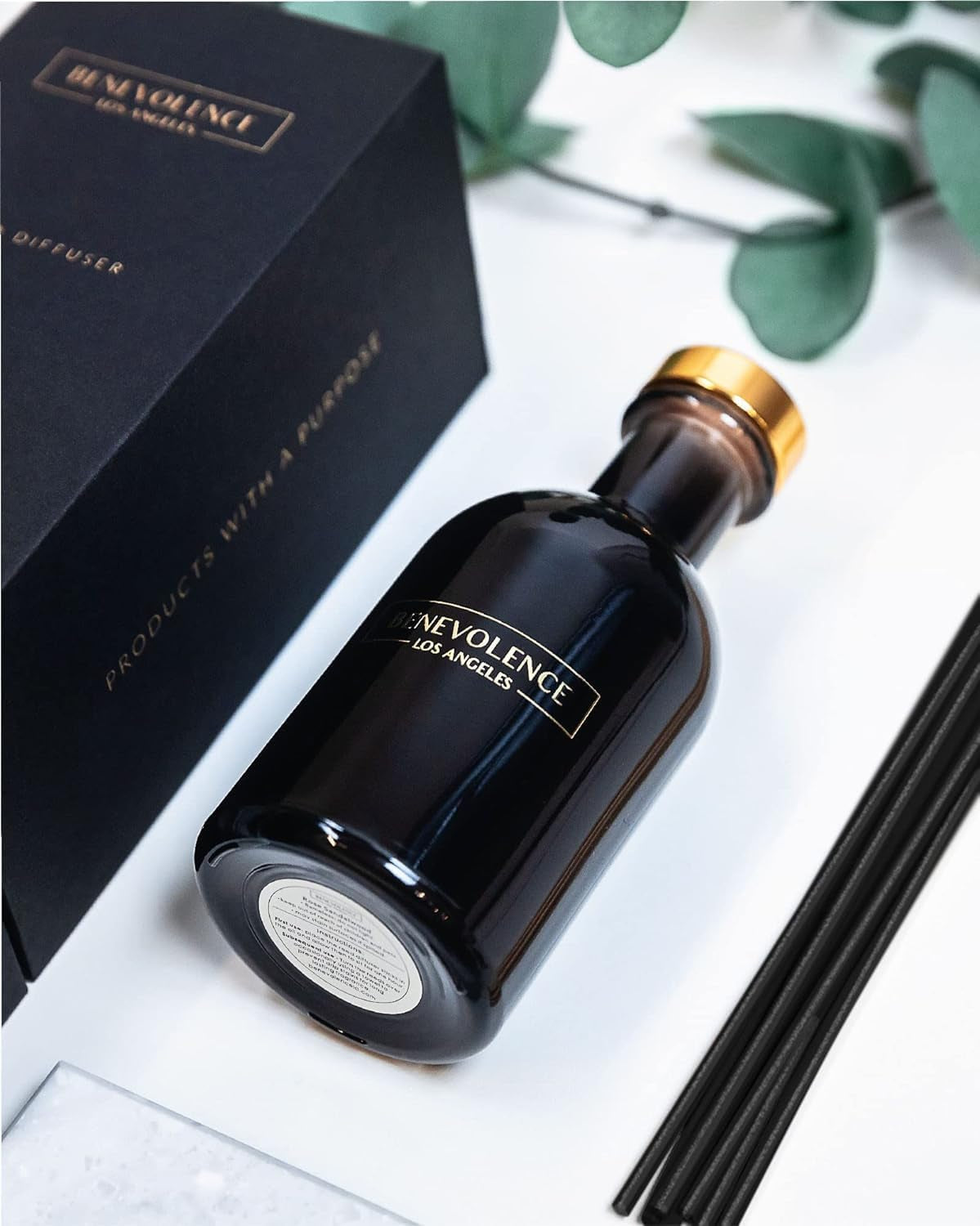 Reed Diffuser Set with Rose & Sandalwood Aromatherapy Fragrance | Elegant Home Décor Gift Box for Relaxation and Scent Enhancement