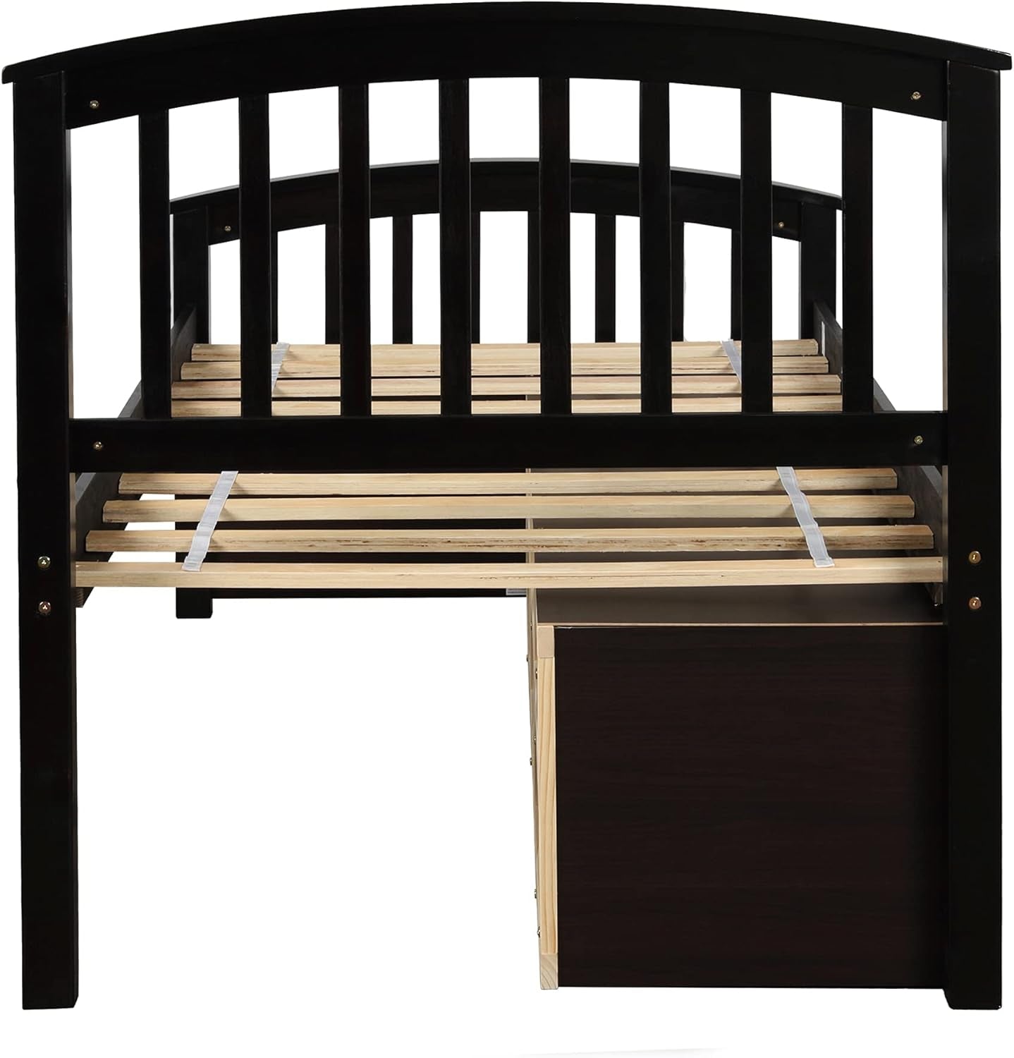 Twin Bed Frame with Storage Drawers - Solid Wood Captain's Bed Frame, No Box Spring Required (Espresso Finish)