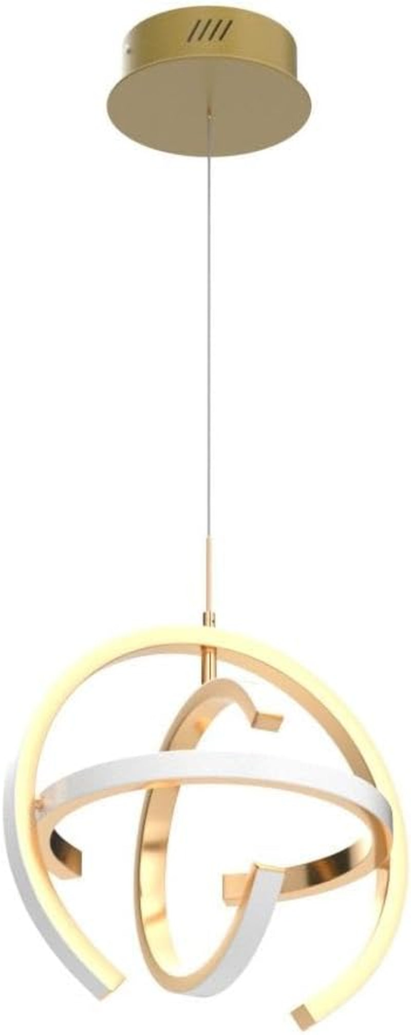 Contemporary LED Chandelier, Gold Globe Pendant Lighting, 4000K Dimmable Indoor Fixture, 19.2W for Dining Room, Kitchen Island, Bedroom, Living Room, and Foyer