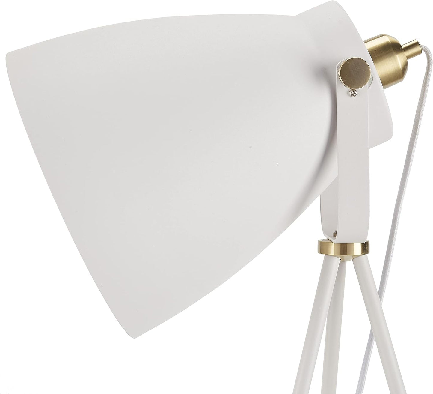 Nourish Home 57-Inch Tripod Floor Lamp - Modern Industrial Transitional Design for Bedroom, Living Room, and Office - White Finish