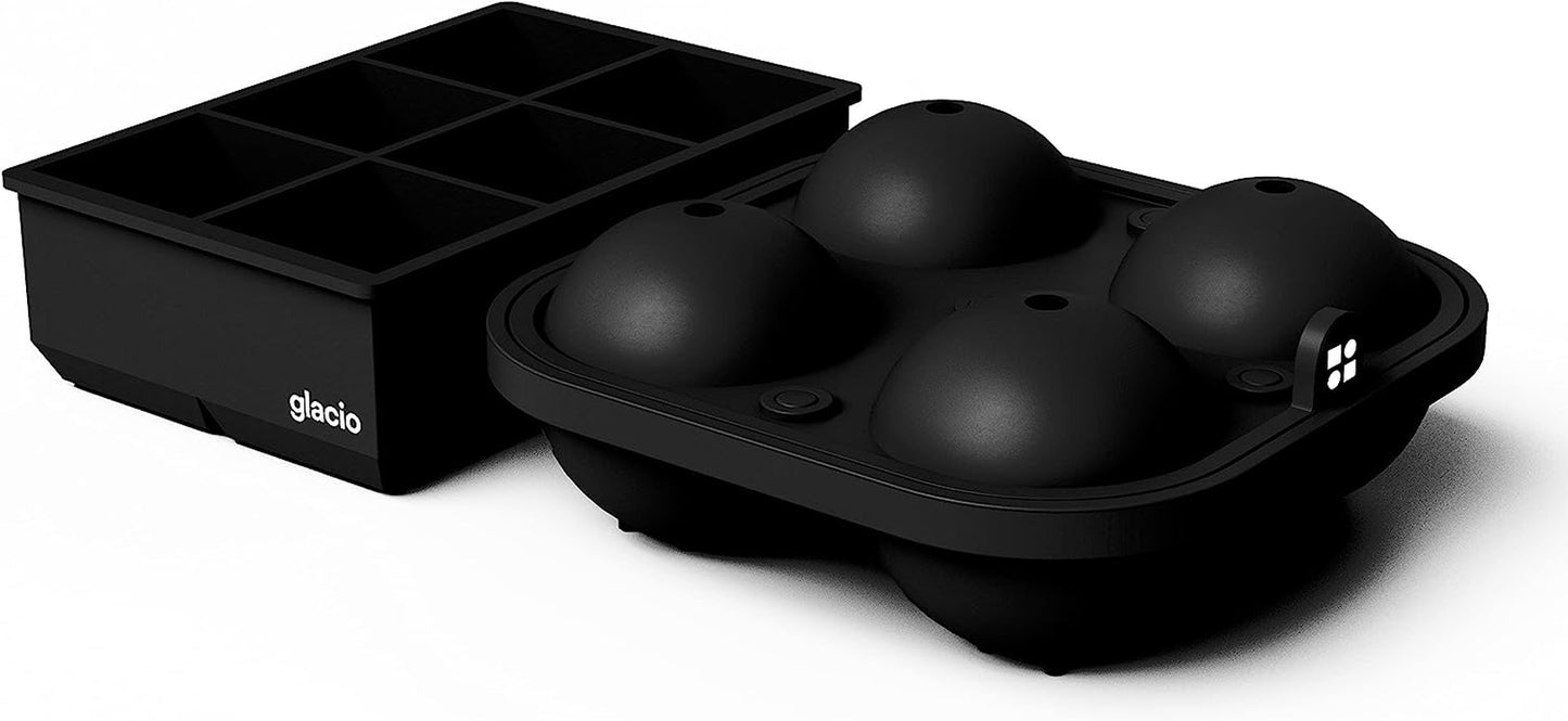 Premium Silicone Ice Cube Tray and Large Molds for Whiskey - Slow-Melting, Plastic-Free, Effortless Release, Perfect for Gifting and Enhancing Cocktails