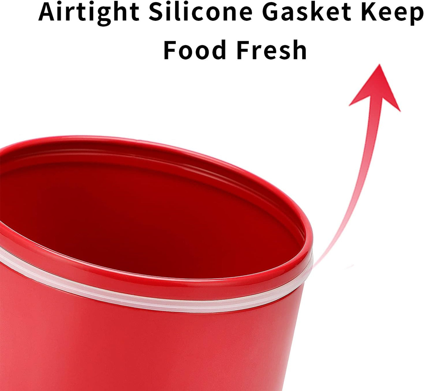 Kitchen Canister Set, Vintage Farmhouse Food Storage Containers for Flour and Coffee, 4-Pack with Removable Lids (Red)