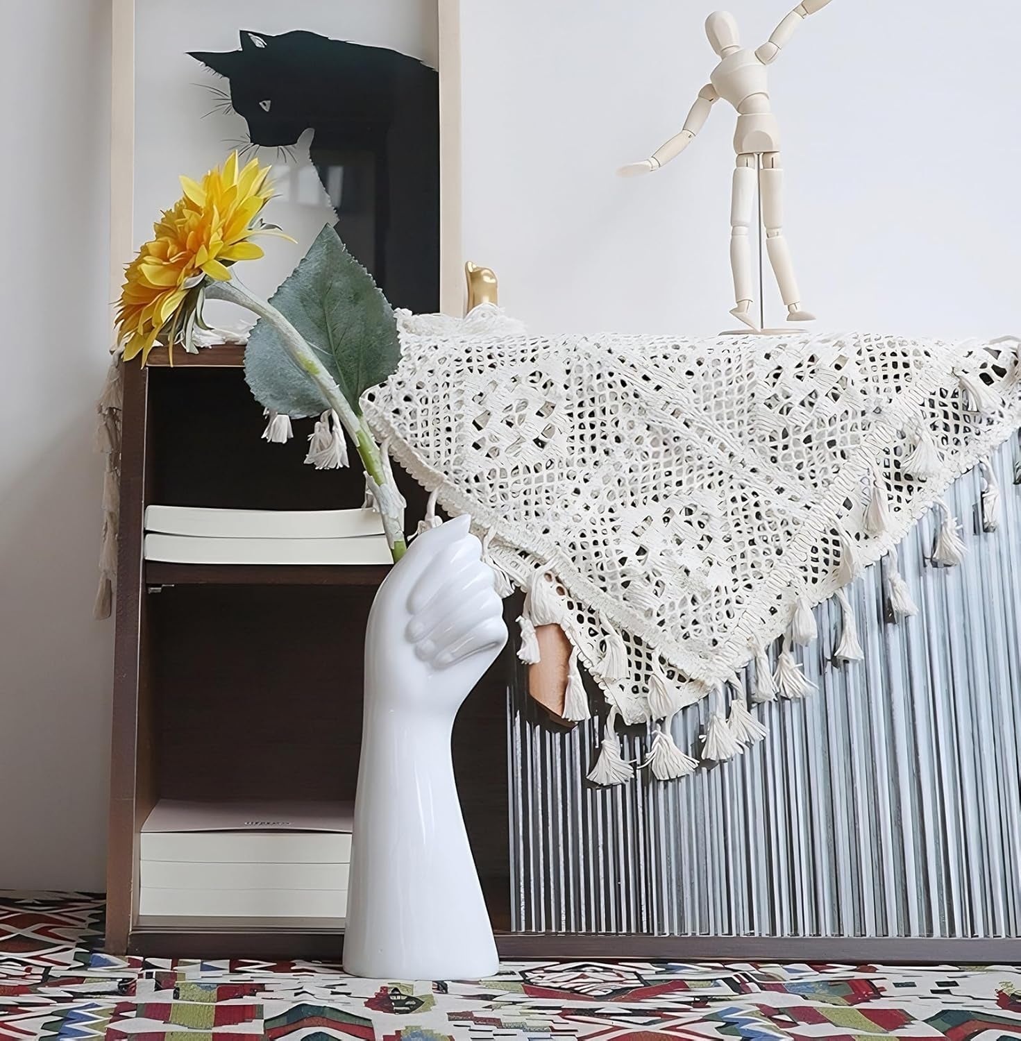 White Ceramic Flower Vases - Modern Home Decor for Living Room, Bathroom, and Centerpieces - Unique Handcrafted Small Vases for Roses and Tulips