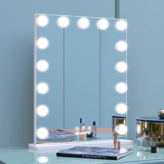 LED Lighted Vanity Mirror with Touch Control - Versatile Makeup Mirror for Dressing Table or Wall Mount