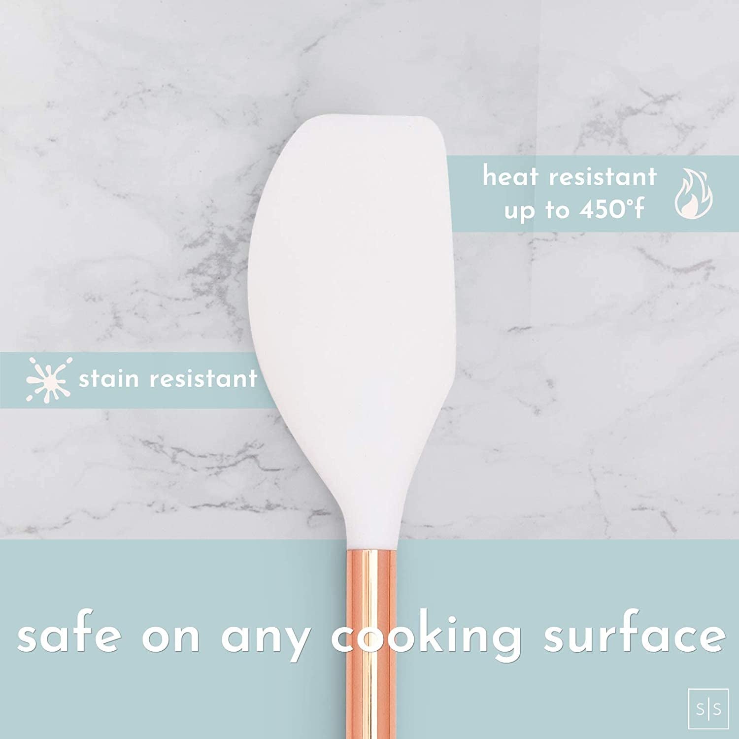 17-Piece Rose Gold Silicone and Copper Kitchen Utensil Set with Holder - Includes Measuring Cups, Spoons, and Utensils for Nonstick Cookware - Elegant Copper Kitchen Accessories