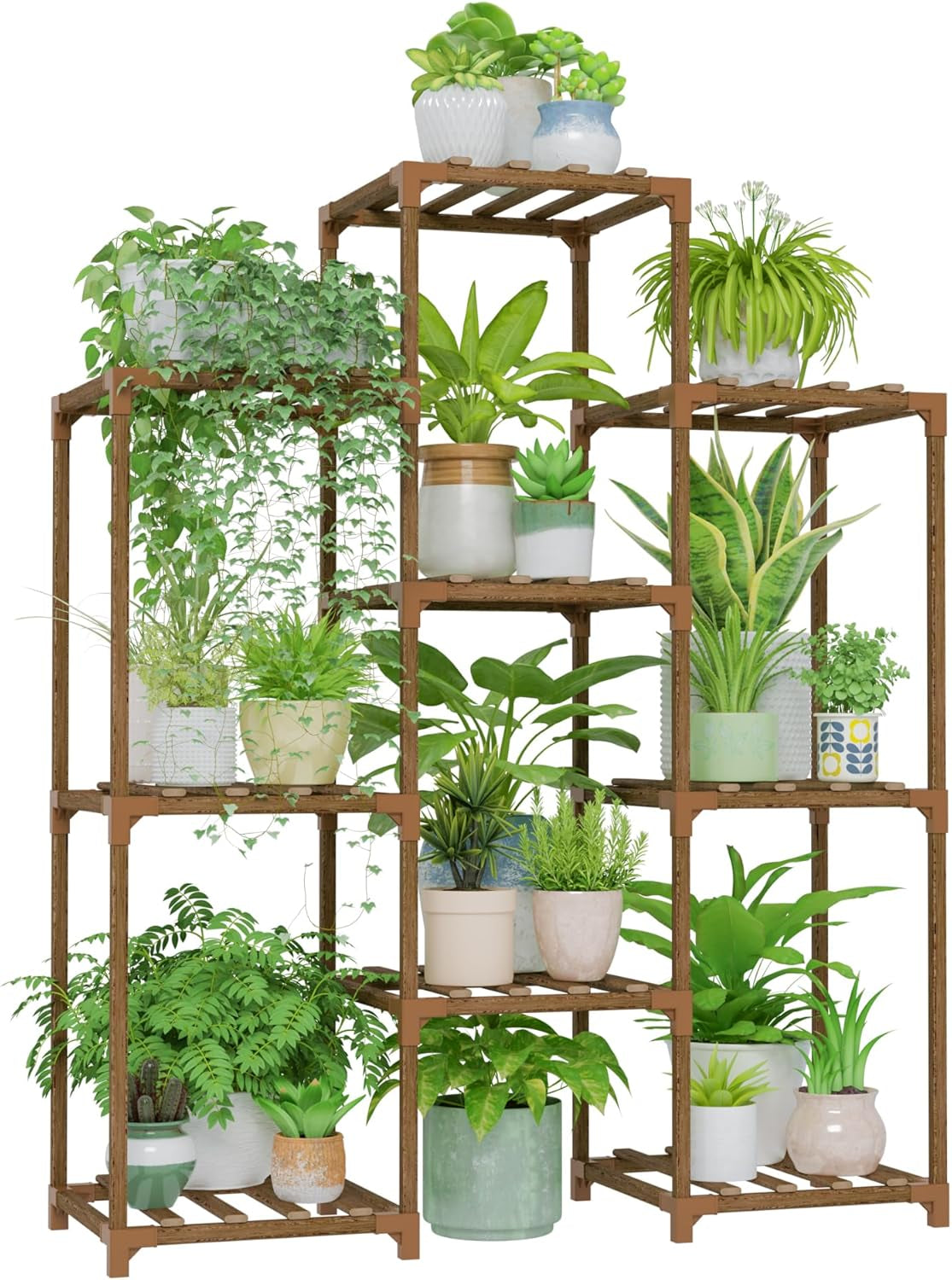 4-Tier Wooden Plant Stand for Indoor and Outdoor Use - Versatile Ladder Shelf for Multiple Plants, Ideal for Living Room and Garden Decor