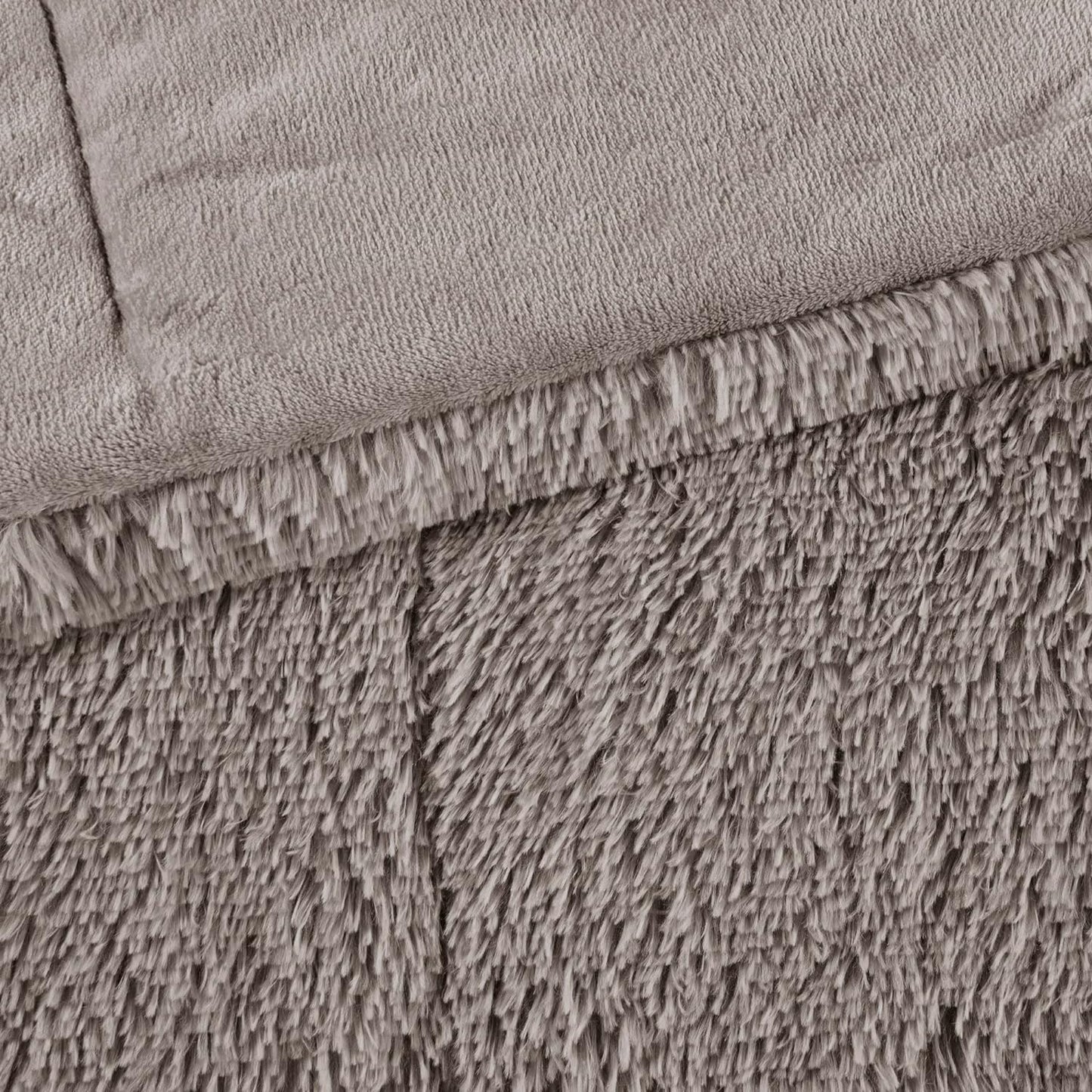 Malea Shaggy Comforter Set - Long Faux Fur Cozy Down Alternative, Modern Ultra Soft All-Season Bedding with Matching Sham, King/Cal King, Grey, 3 Piece