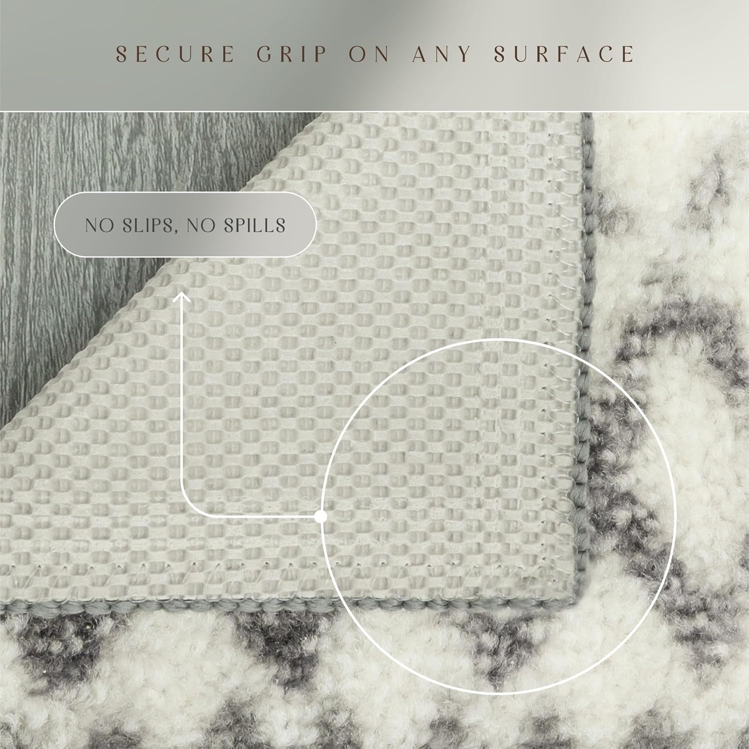 Abstract Diamond Modern Distressed Non-Slip Runner Rug for Hallway and Entryway, Made in USA, 2'6" x 10', Neutral Color