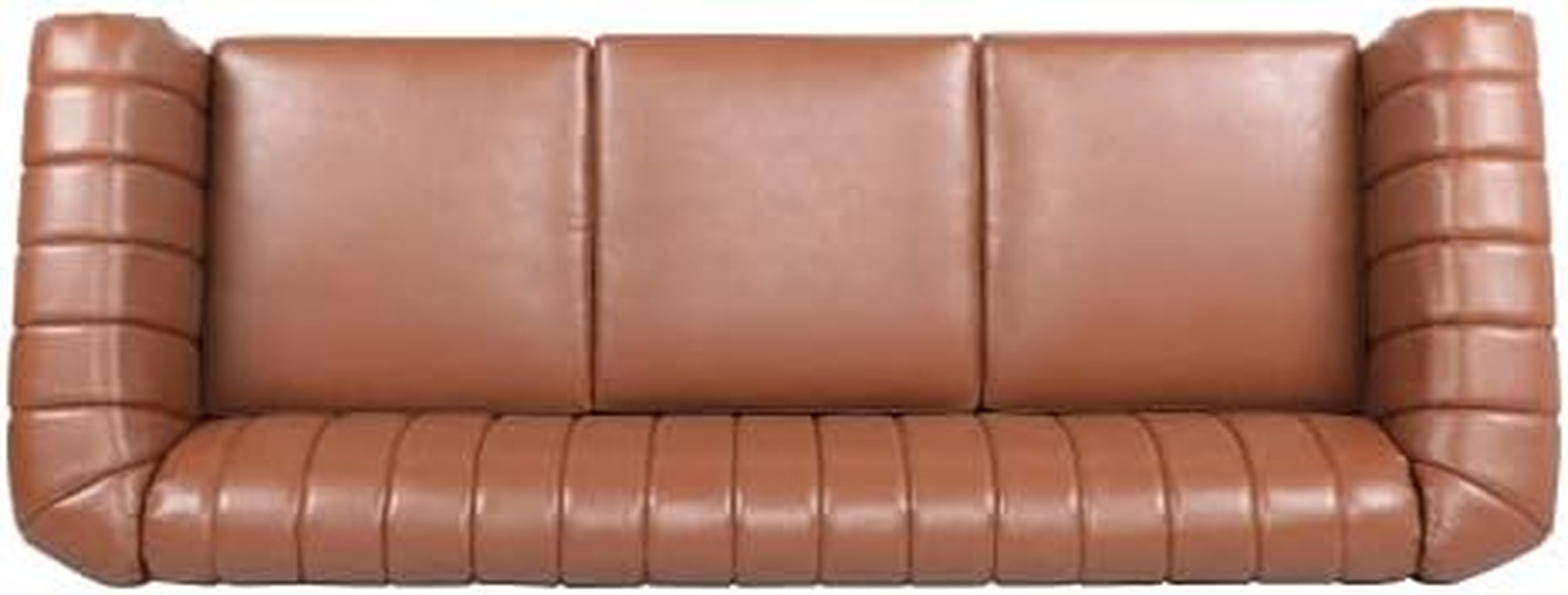 Chesterfield 3-Seater Sofa in PU Leather with Rolled Arms and Studded Accents, Featuring Rotating Solid Wood Legs for Living Room (Bronze)