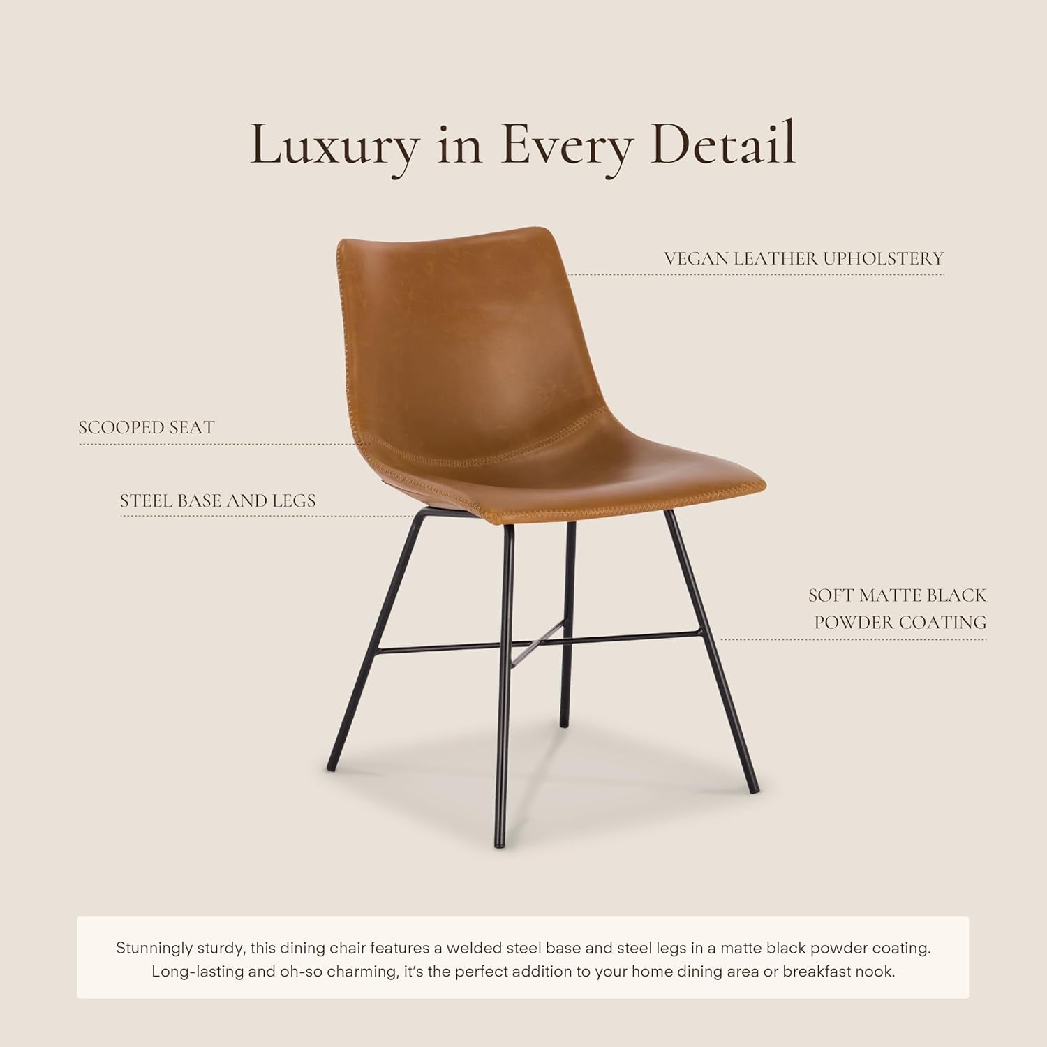 Paxton Dining Chairs, Set of 2 in Tan