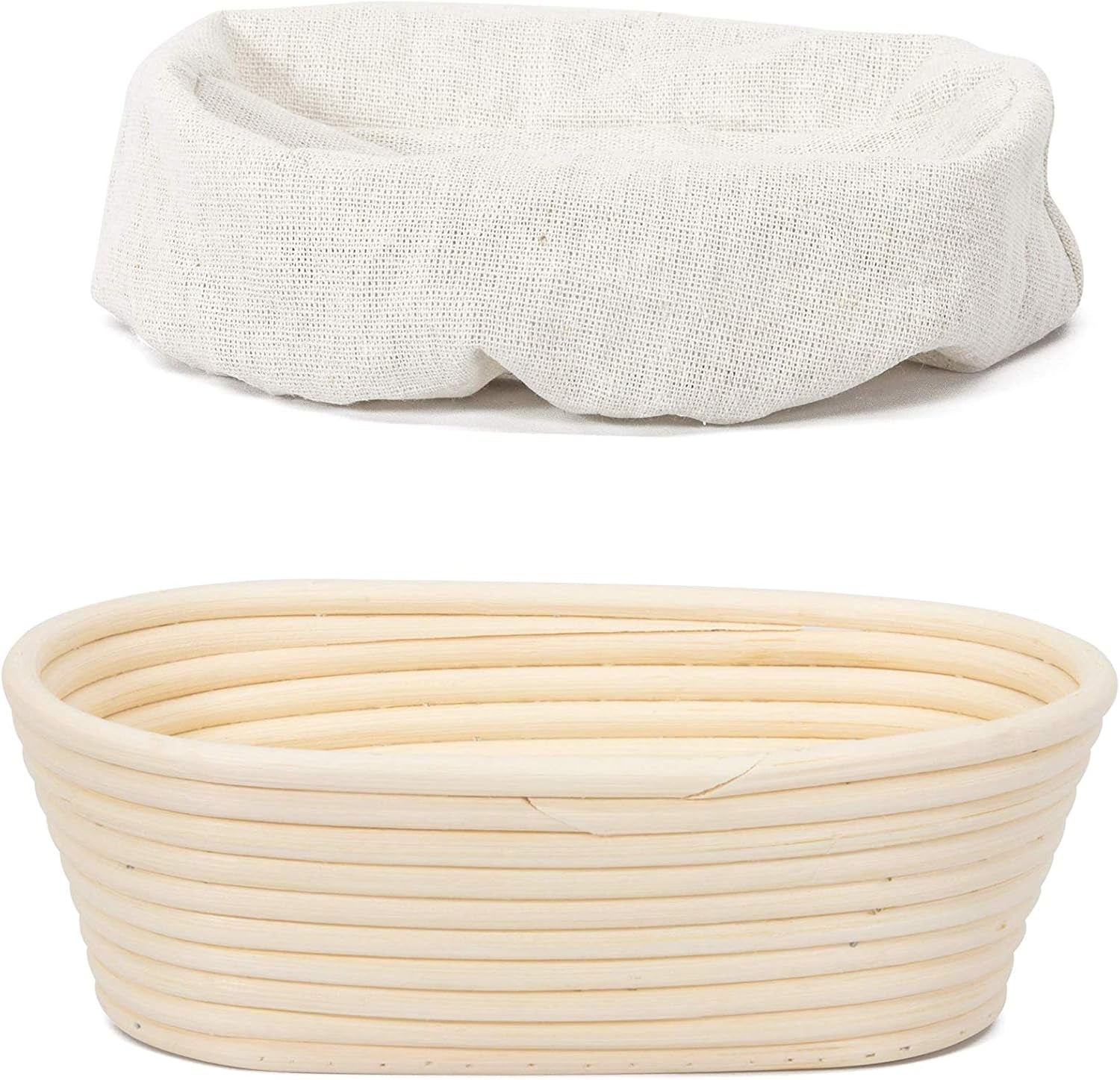 10-Inch Oval Bread Banneton Proofing Basket Set - Handmade Sourdough Bread Basket with Stencils for Professional and Home Bakers - Perfect Gift for Birthdays