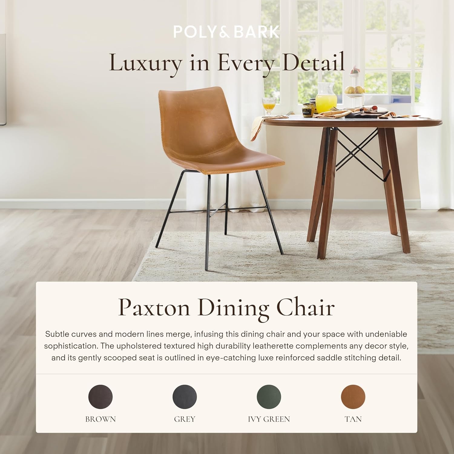 Paxton Dining Chairs, Set of 2 in Tan