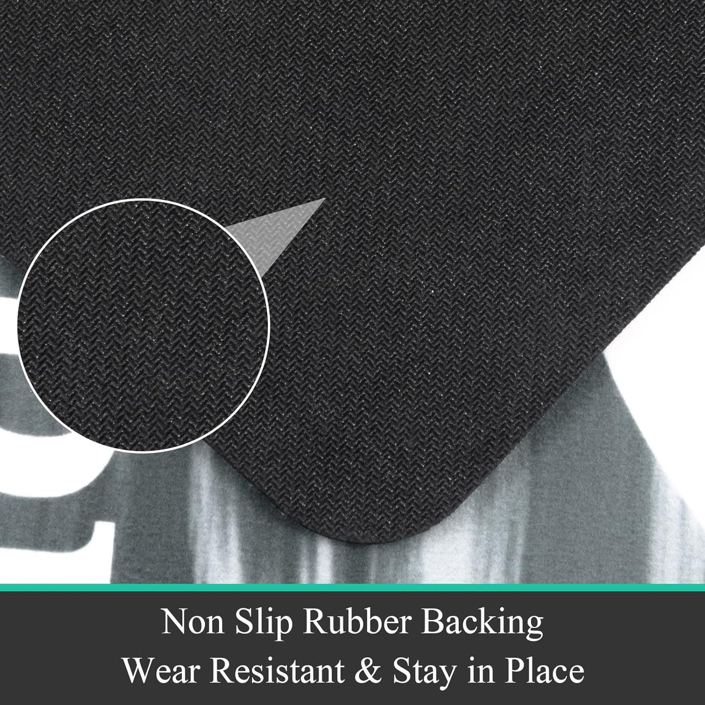 Waterproof Rubber Laundry Room Rug Runner 20" x 48" - Non-Slip, Washable Floor Mat for Farmhouse, Mudroom, and Bathroom Decor
