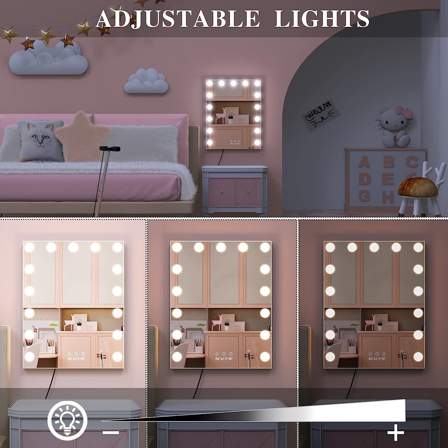 LED Lighted Vanity Mirror with Touch Control - Versatile Makeup Mirror for Dressing Table or Wall Mount