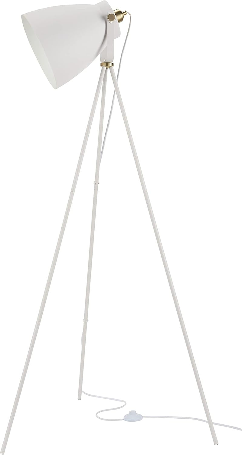 Nourish Home 57-Inch Tripod Floor Lamp - Modern Industrial Transitional Design for Bedroom, Living Room, and Office - White Finish